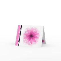 Blankt kort för rosa blomma