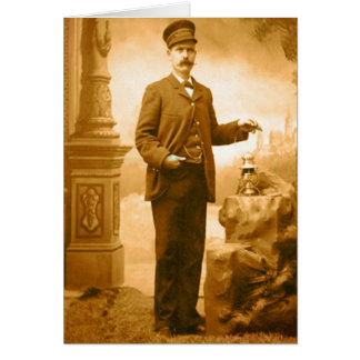 Blankt kort för vintage-Tåg-konstruktor