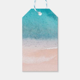 Blankt mall för Anpassningsbarna Beach Blue Sea Se Presentetikett