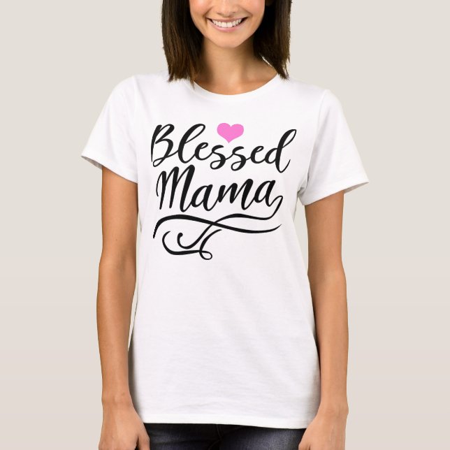 Blankt Mamma, svart text T Shirt (Framsida)