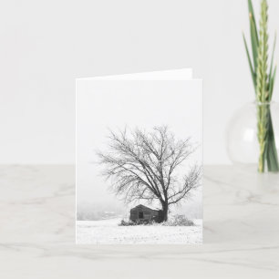 Blankt notecard för vinterscenen. tack kort