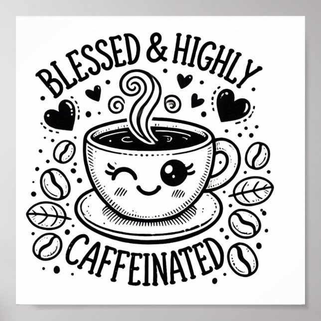 Blankt och mycket, koffeinfri digital nedladdning poster (Framsidan)