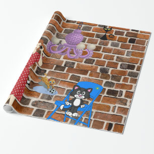 Blankt Pappert, Retro Woman Black Cat Presentpapper