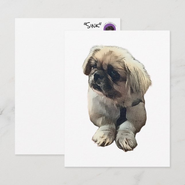 Blankt Pekingesiskt kort med "Sink" (Fram/baksida)