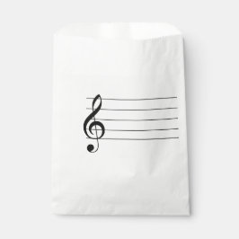 Blankt personalens Treble Clef Musical Favor Bag