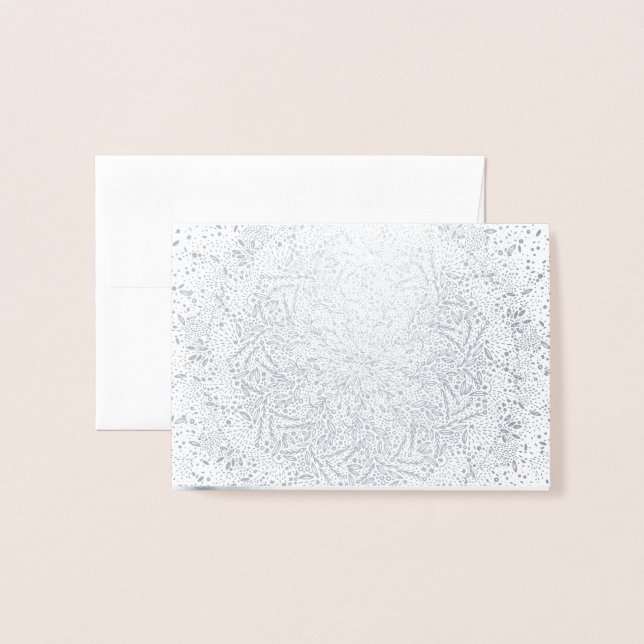Blankt Silver Foil & Kraft julhälsningskort Folierat Kort (Framsida med kuvert)