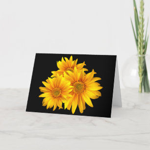 Blankt svart anteckningskort för solrosblommor, Bl