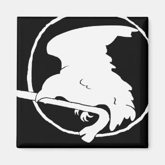 Blankt/svart, Rund och Kvadratisk ruta för krönigt Magnet