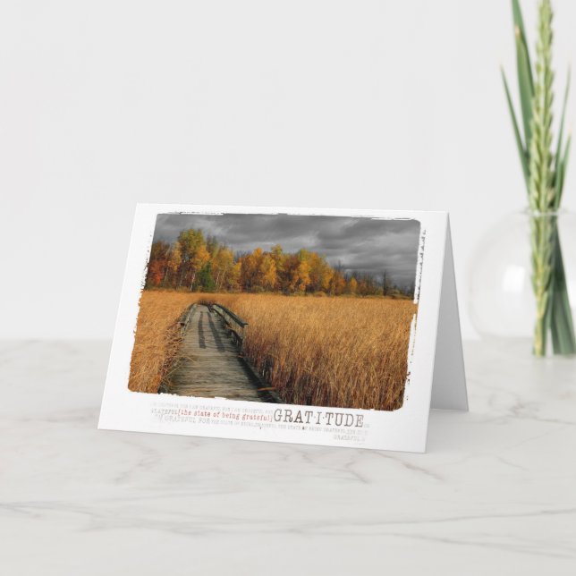 Blankt tacksamhetsfotografi på höstdag kort (Framsida)