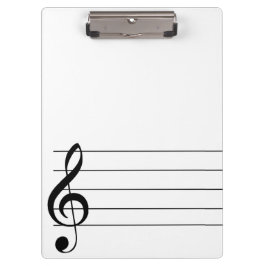 Blankt Treble Clef Musical Clipboard