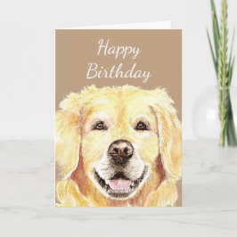 Blankt vattenfärg Golden Retriever-Hund för födels Kort