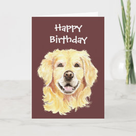 Blankt vattenfärg Golden Retriever-Hund för födels Kort