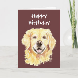 Blankt vattenfärg Golden Retriever-Hund för födels Kort