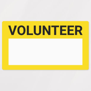 Blankt Volunteer-märke för Gult Klistermärke
