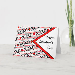 Blankt XOXO Red Black Design-design på alla hjärta Helgkort