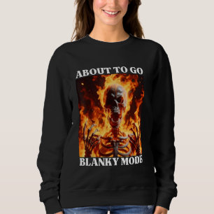 Blanky Mode Funny Cringe Hard Skeleton Meme Flames T Shirt