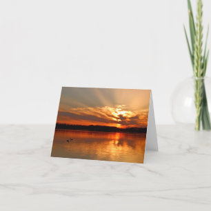 Blannotecard sommarsolnedgång tack kort
