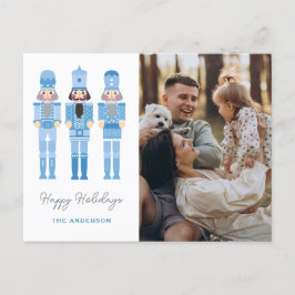BLÅNNUTCRACKER MED FOTO CHRISTMAS POSTC VYKORT