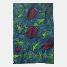 Blånosad virtuell bläckfisk med mörk röd hexagon