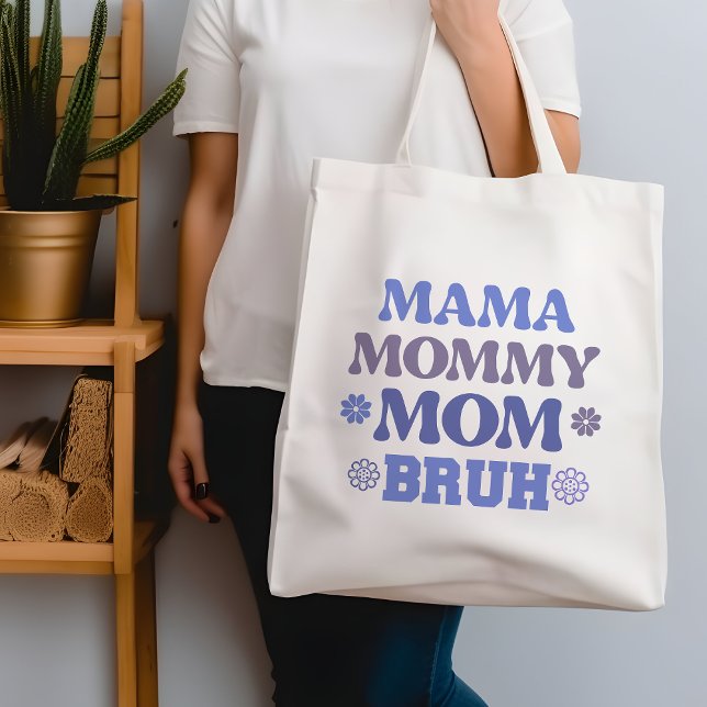 Blånyfunny Mamma Mamma Bruh-citattecken för Mamma Tygkasse (Skapare uppladdad)