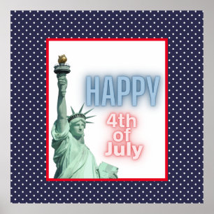 Blånyon 4 juli: Liberty Statue Poster