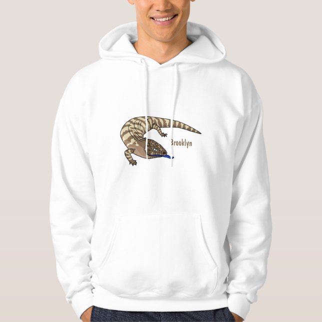 Blåödla tunga-tecknad hoodie (Framsida)