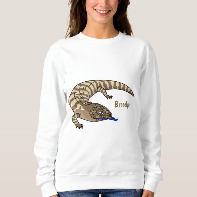 Blåödla tunga-tecknad t shirt (Framsida)
