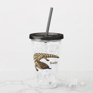 Blåödla tunga-tecknad take away mugg