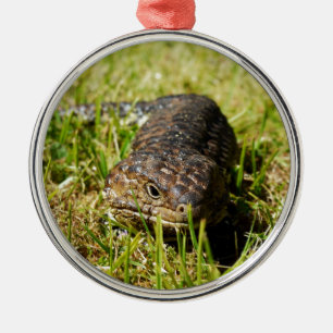 Blåödlödande gräs i Tunga, Julgransprydnad Metall