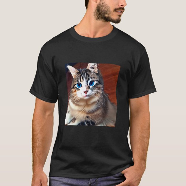 Blåögd kattunge Katt sötnos & söt kattdjur T Shirt (Framsida)