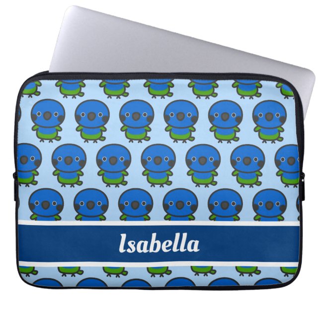 Blåögd papegoja laptop fodral (Framsidan)