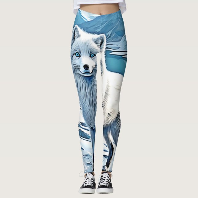 Blåögd Rävv Scendesign Leggings (Framsida)