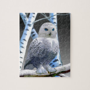 Blåögd snöuggla pussel