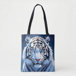 Blåögd vit tiger Ai Art Tygkasse