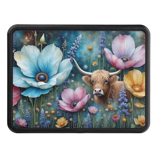 Blåöglandsiga konsmos med färg på blå ögon dragkroksskydd (Framsidan)