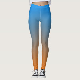 Blåorange övergång leggings