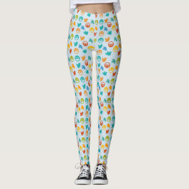 BlåOrangens Gult Grönt Twitter Bird Leggings