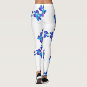 Blåorkidéer mönster leggings