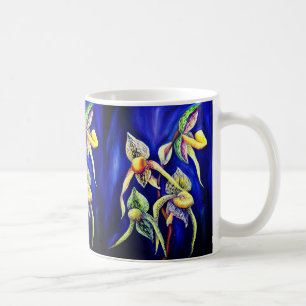 Blåorkidémålning Kaffemugg