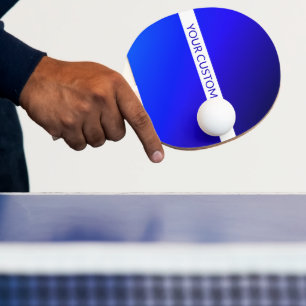 Blåövertoning och redigerbar text på vit Rand Pingisracket