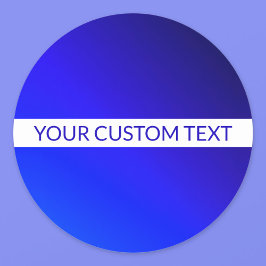 Blåövertoning och redigerbar text på vit Rand Runt Klistermärke