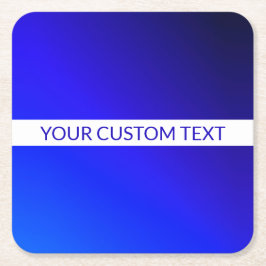 Blåövertoning och redigerbar text på vit Rand Underlägg Papper Kvadrat