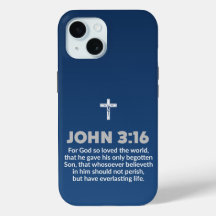 Blåövertoningsbibel Verse-citat John 3:16 Crucifix