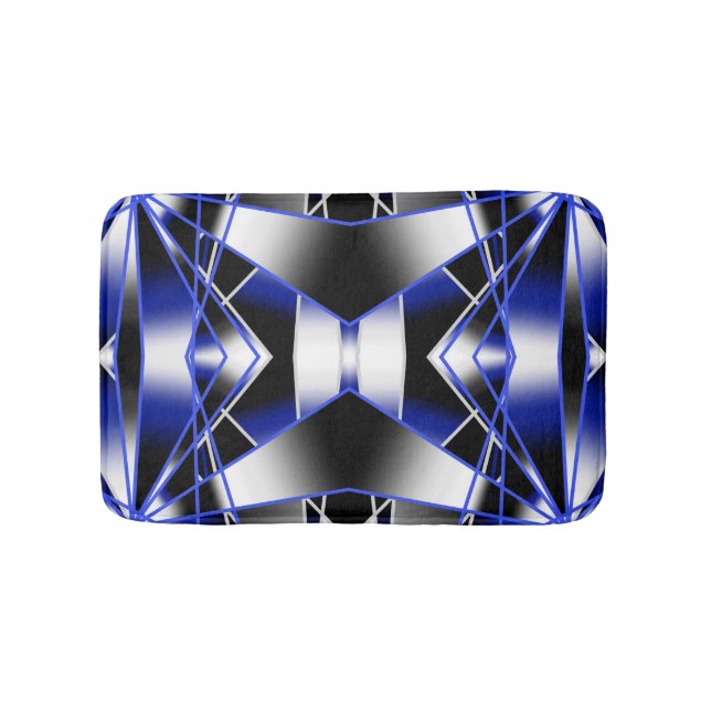 Blåövertoningsfylld mekanisk Teckning-mosaik Badrumsmatta (Framsidan)