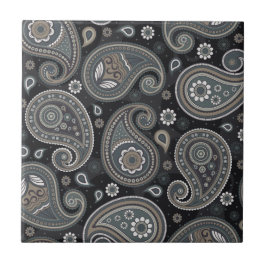 Blåpaisley Kakelplatta