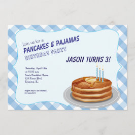 Blåpannkakor födelsedagsfest inbjudan