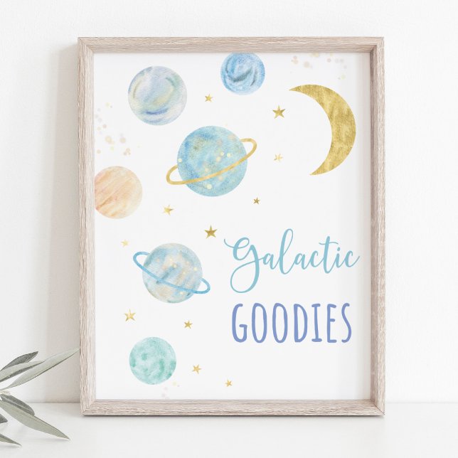 Blåpastel Galaxy Space Galactice Goodies Sign Poster (Skapare uppladdad)