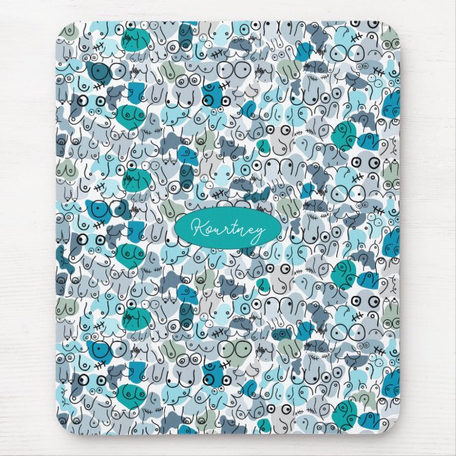 blåpastellbröst musmatta (Framsidan)