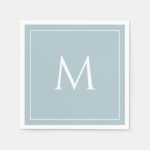 Blåpastelliserad elegant, inledande monogram