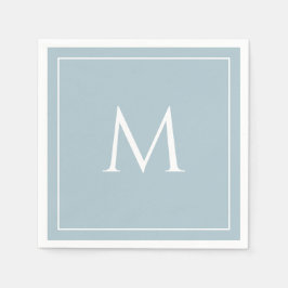 Blåpastelliserad elegant, inledande monogram pappersservett